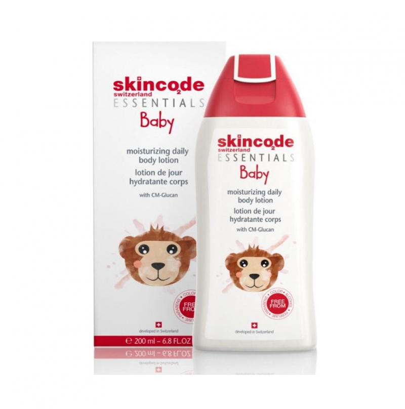 Lotion dưỡng ẩm kép bảo vệ làn da mỏng manh của bé Skincode essentials baby moisturizing daily body lotion